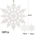 thumbnail image 6 of 36Pcs Christmas Glitter Snowflake Ornaments, 4 Inch Plastic Snowflake Christmas Tree Ornaments Decorations for Winter Wonderland Christmas Party Decorations, White, 6 of 7