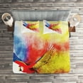 thumbnail image 2 of Ambesonne Colorful Quilted Coverlet 3 Pcs, Parrot with Feathers, King Size, Multicolor, 2 of 2