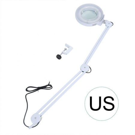 5X Magnifying Glass LED Lamp, Multifunction Adjustable Swivel Arm Professional Facial Spa Clean Skin Care Lighting Beauty Tool With With utility clamp on the