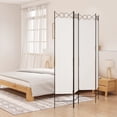 thumbnail image 1 of vidaXL 4-Panel Room Divider White 160x200 cm Fabric, 1 of 5