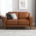 thumbnail image 1 of DHP Bryanna 3 Seater Sofa , Camel Faux Leather, 1 of 8