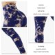 thumbnail image 5 of Leggings sin costuras para mujer, pantalones largos de yoga elásticos de cintura alta de fibra de poliuretano de nailon para Fitness, azul, M, 5 of 6