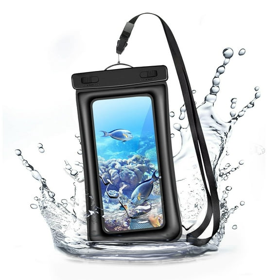 1 Pack Floating Waterproof Phone Pouch 7" for Cell Phone, IP68 Cell Phone Dry Bags with Neck Lanyard for Beach Pool Swimming