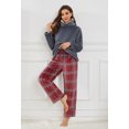 thumbnail image 3 of U2SKIIN Womens Ultra Soft Plush Plaid Pajamas Set Fluffy Loungewear Fuzzy Pjs for Women Cozy Sleepwear Warm Pullover（Dark Grey+Red Green Plaid, 2XL）, 3 of 5