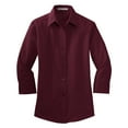 thumbnail image 5 of Yellow Rooster Women's 3/4-Sleeve Easy Care Shirt Burgundy S, 5 of 6