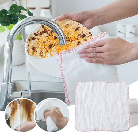 

HMPEAIIY Household Dishcloth Kitchen Rags Absorbent And Not Easy To Lint Cleaning Towel Dishcloth Wet And Dry Dish Scrub Brush Holder for Kitchen Wooden Dish Brush And Bowl