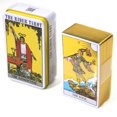 thumbnail image 1 of Caja de Metal de hojalata de Tarot para principiantes Del Toro, 78 tarjetas, guía de papel con borde dorado, sueños lúcidos, pesadilla antes de Navidad qym unisex, 1 of 2