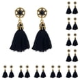 thumbnail image 3 of Pendiente de borla larga Qarigey Retro Barroco Palacio Oreja Anillo Vintage Chic Negro 10piezas, 3 of 4