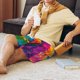 thumbnail image 5 of Balery Vibrant Parrot Splash Art Pantalones cortos de pijama de punto de algodón para hombre con cinturilla y bolsillos-Large, 5 of 6
