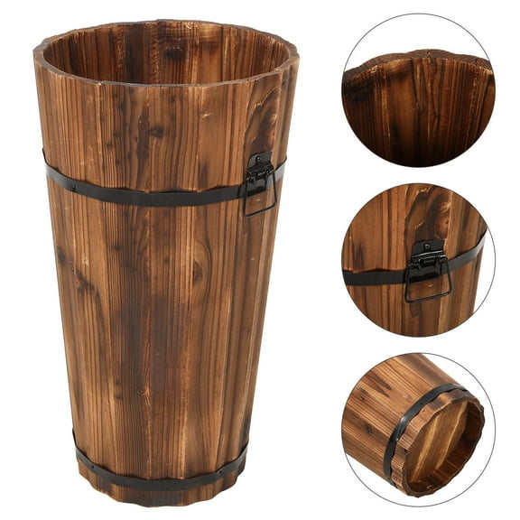 Greenadscape 1Set Carbonized Wood Umbrella Storage Racks for Homeowners Hallway