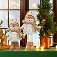 thumbnail image 6 of CuiLiyq Adjustable Standing Christmas Gnomes, Doll Stuffed Plush with Retractable Spring Legs, Christmas Decor Ornaments Winter Home Decor (Round Hat Snowman), 6 of 6