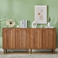 thumbnail image 3 of LEFHDA 31.5" Fluted Sideboard Buffet Cabinet with 2 Doors & Adjustable Shelves, Mid-Century Modern Wood Storage Cabinet with Arched Profile for Dining Room, Kitchen, Living Room, Hallway, 3 of 9