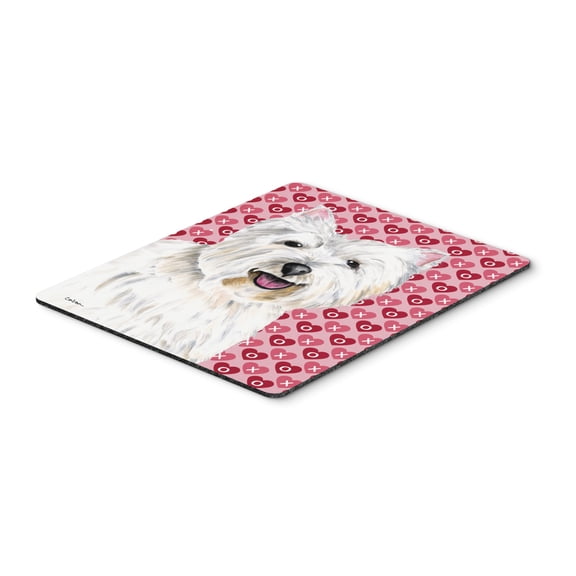 "Westie Hearts Love and Valentines Day Portrait Mouse Pad Hot Pad or Trivet"