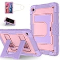 thumbnail image 2 of ELEHOLD 3-Layer Rugged Case For Samsung Galaxy Tab A9+ Heavy Duty Shockproof Cover, Drop Protection Kickstand  Shock-Absorbent Protective Case Cover with Shoulder Strap, Purple+Rosegold, 2 of 9