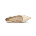 thumbnail image 4 of BLISSFUL STEP Women Pointed Toe Leaves Print Slip on Kitten Heel Pumps Beige 8, 4 of 7