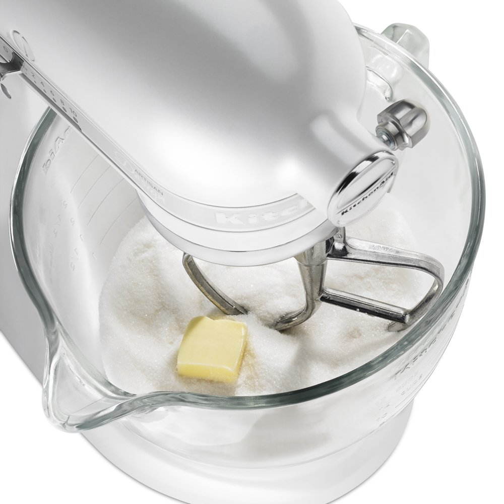 KitchenAid KSM155GBFP 5-Qt. Artisan Design Series with Glass Bowl – Frosted  Pearl White – The Market Depot