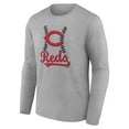 thumbnail image 2 of Men's Gray Cincinnati Reds Fastball Long Sleeve T-Shirt, 2 of 3