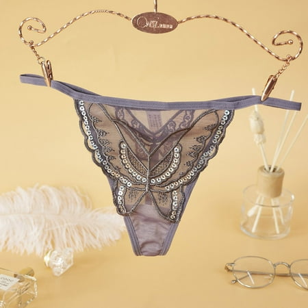 

QWZNDZGR Sexy Lace Thong Women s Underwear Low Waist Mesh Breathable Cotton Bottom Women s Underwear T Pants