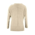 thumbnail image 5 of DPTALR Women's O-Neck Pullover Casual Solid Color Side Slit Loose Top Blouse, 5 of 5