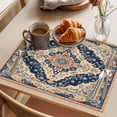 thumbnail image 3 of Vintage Floral Placemats Set of 8, Navy Brown Classical Ethnic Bohemian Non-Slip Place Mats Washable Table Mats for Kitchen Dining Table Decorations Indoor/Outdoor, 3 of 9