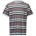 thumbnail image 2 of Dpytoraw Men's T Shirt With Fashionable Striped Print And Short Sleeves For Men Pocket T-Shirts Men Brown L, 2 of 5