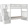 thumbnail image 2 of HomeStock Contemporary Cool Bunk Bed with Turbo Charger - Space-Saving Design, Built-In Charging Station, Sturdy Frame-Color:White,Size:Twin over Twin, 2 of 10
