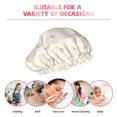 thumbnail image 2 of YFYANG Women's Double Waterproof Shower Cap, Beige Simple Flower Pattern Reusable Hair Cap for All Hair Styles and Head Sizes, 2 of 6