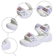 thumbnail image 4 of Rokment Womens Sparkling Sequin Height Increasing Athletic Walking Sandals Comfortable Adjustable Platform Chunky Heels Non Slip Work Nursing Tennis Summer Shoes White Size 7, 4 of 7
