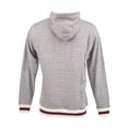 thumbnail image 2 of J. America Peppered Fleece Lapover Hooded Sweatshirt 8701 - Pepper/ Maroon Size 3XL, 2 of 4