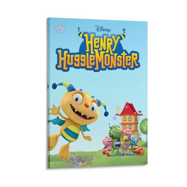 Henry Hugglemonster Cuadro decorativo colgante - Arte de pared - Póster enmarcado - Decoración de pared - Regalos para familia, amigos y aficionados 40*60 cm