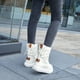 thumbnail image 4 of Botas de nieve gruesas y cálidas con plataforma y suela gruesa para mujer, botas cortas de algodón con forro polar de estilo británico para invierno, 4 of 6