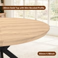 thumbnail image 6 of Hawsaiy 47" Round Dining Table for 4-6, Modern Farmhouse Kitchen Table with Metal Legs, Wood Circle Dinner Table for Kitchen & Dining Room, Natural, 6 of 8