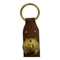 thumbnail image 4 of Taupe Five Solid Brass Bells Studded Natural Leather Sleigh Bell Door Hanger USA, 4 of 4