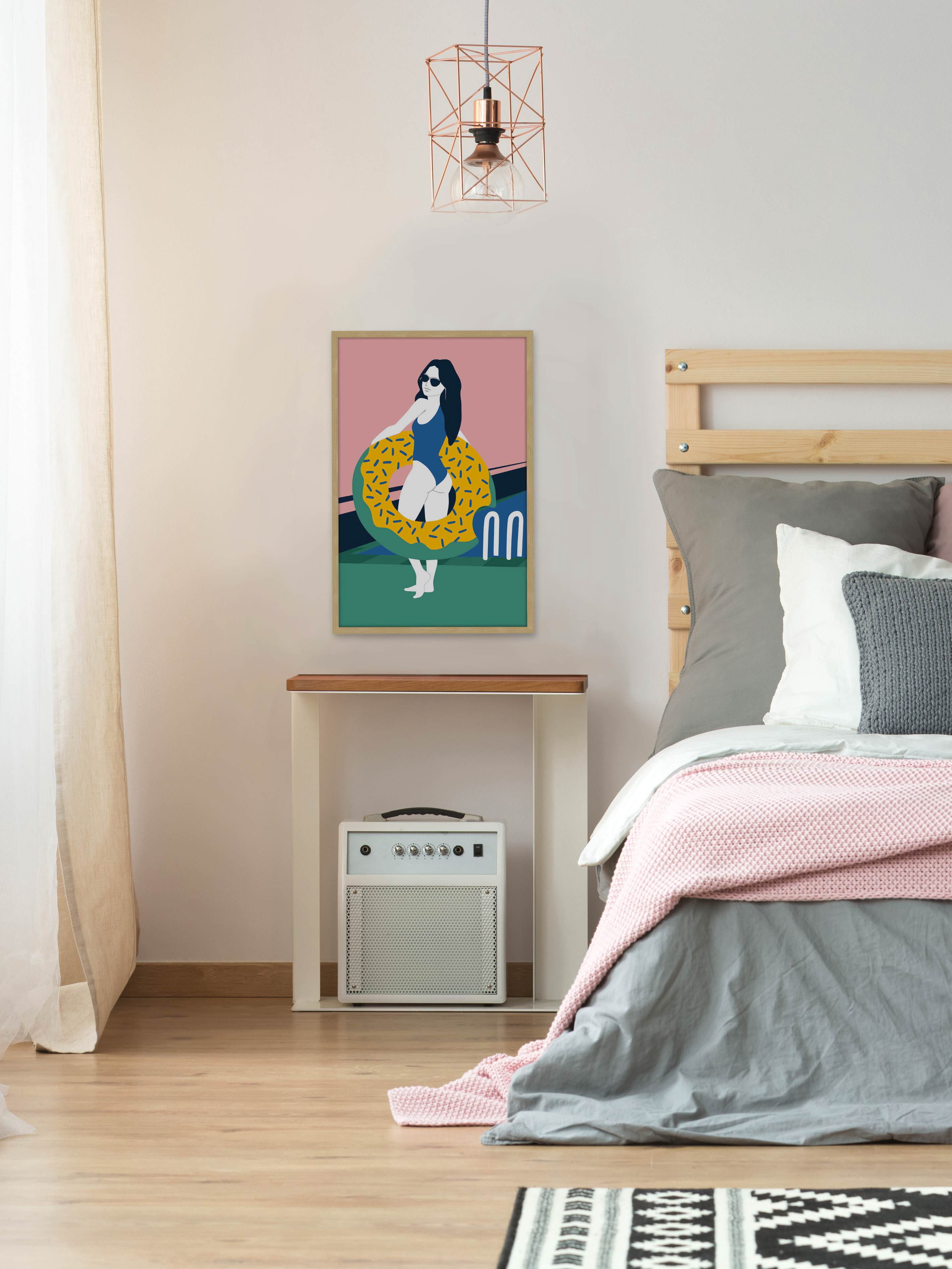 Donut Floater Framed Painting Print