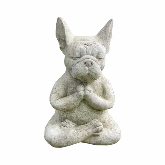 Estatua de perro de meditación Buda Tranquilidad y paz, perfecta para tu jardín de hadas.
