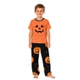 thumbnail image 3 of Family Pajamas Matching Sets - 2 piece Pumpkin Face Short Sleeve Tops+Pants Outfit Sets,Matching Halloween Pjs for Family Couples Women Men for 9 Years Pjs, 3 of 6