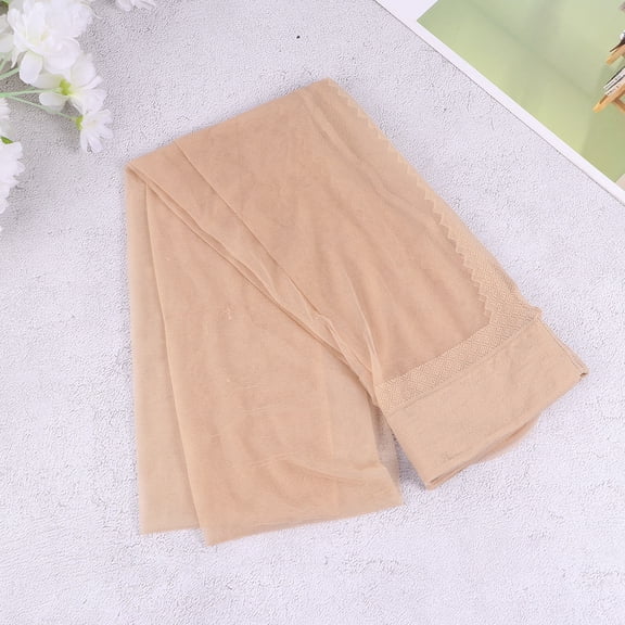 WEUVEB 3Pairs Summer Stockings Long Beige Panty-Hose Durable Chinlon Nylon Comfortable Fit