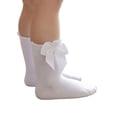 thumbnail image 2 of Kmbangi Kids Socks Toddler Solid Color Short Tube Socks with Big Bowknot, 2 of 8