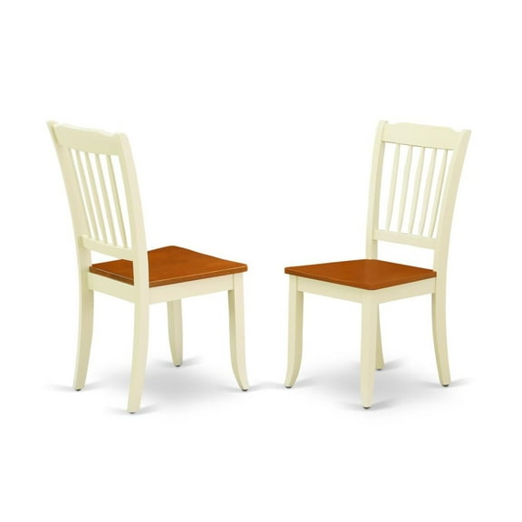 East West Furniture Danbury 11" Wood Dining Chairs in Cream/Cherry (Set of 2)