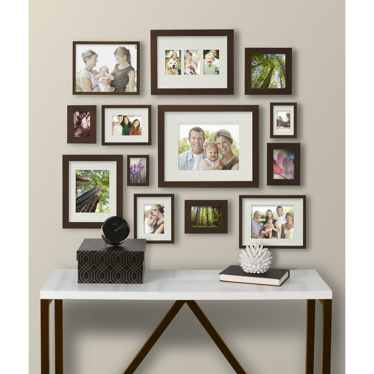 Giftgarden Brown 4x6 Picture Frame Set of 4, 5x7 Frame Matted to 4x6 Photo  Rustic Walnut Frames with Mat for Wall or Tabletop Display