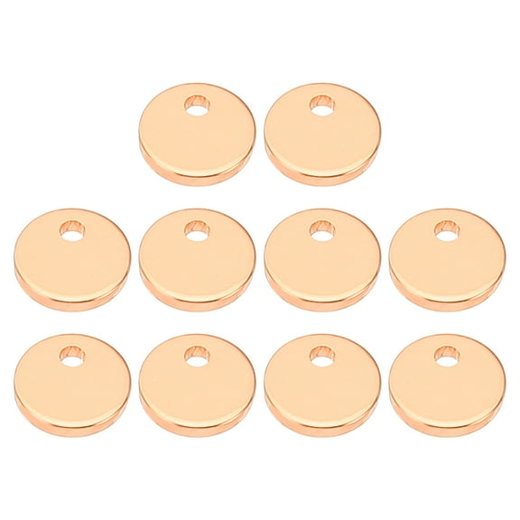 6mm Brass Disc, 10pcs Metal Stamping Blanks Tags Brass Circle Round Metal Plate DIY for Laser Engraving, Rose Gold