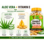 Sunshine Naturals Vitamin E & Aloe Vera Breakable Cream Ampoules for Skin Care, External Use, 60 Count