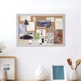 thumbnail image 4 of Hanging Photo Display Board Cork Bulletin Board Wall Decor Message Board With Wooden Frame Seamless Hooks for Photos Notes Postcards Home Dorm Office Workspace, 4 of 6
