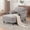 Gray, variant on Aukfa Curved Arm Chaise Lounge Indoor Chair Oversized Mid-Century Modern Chair, 2 Pillows, Chenille, Gray