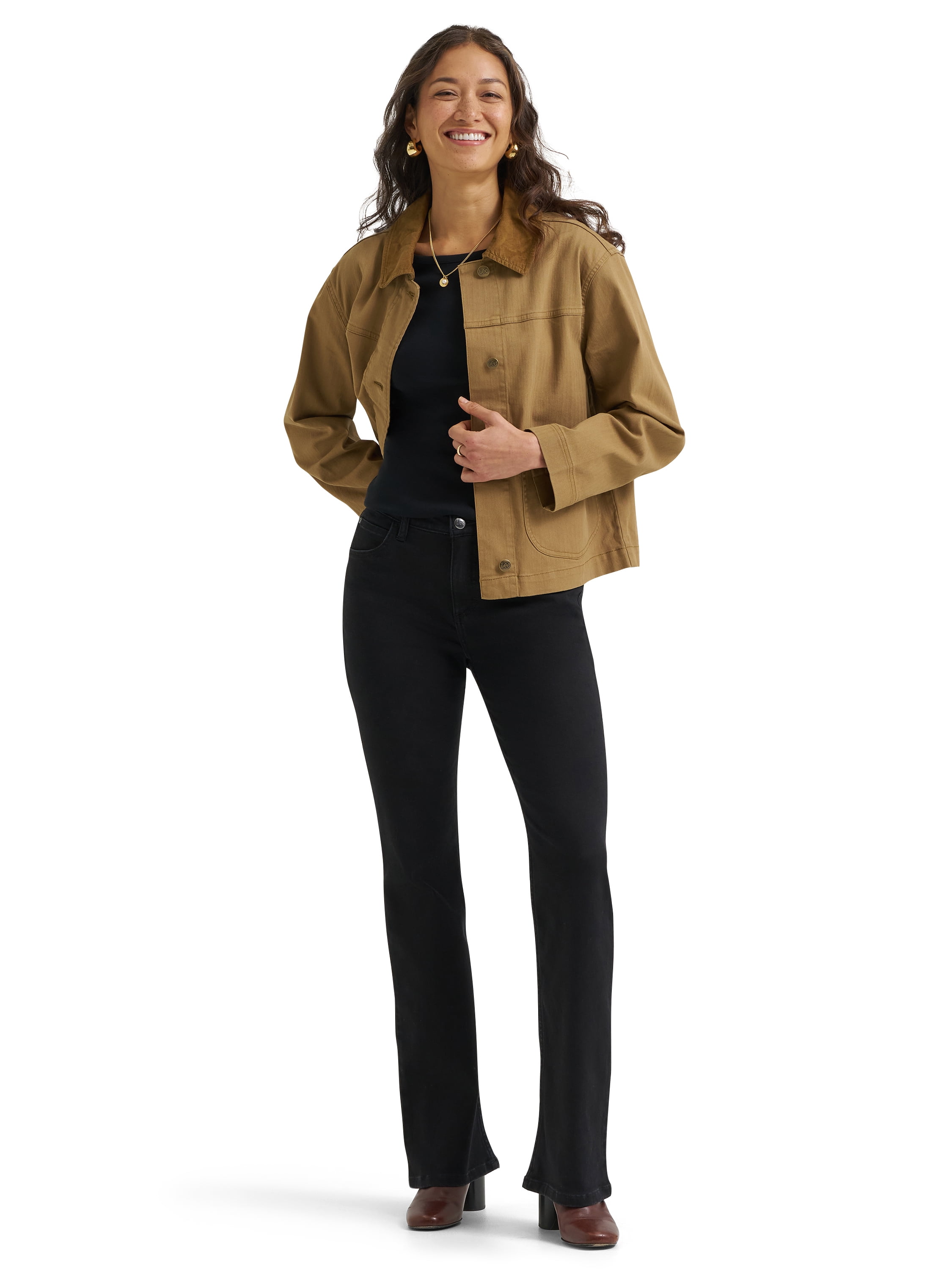 Lee® Women's and Plus Loose Fit Jacket With Contrasting Cord Collar