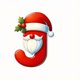 thumbnail image 1 of Seyotauo 2025 Alphabet Ornaments for Christmas Tree, Acrylic Christmas Santa Claus Hat Alphabet Ornaments with White Beard, Red Alphabet Ornaments for Crafting Christmas Tree Decor, 1 of 2