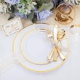 thumbnail image 4 of 150 Pcs Gold Plastic Plates, Plastic Dinnerware Set Includes: 25 Dinner plates 10.25", 25 Dessert plates 7.5", 25 gold Cups 9OZ and 25 gold Cutlery for Party, 4 of 8