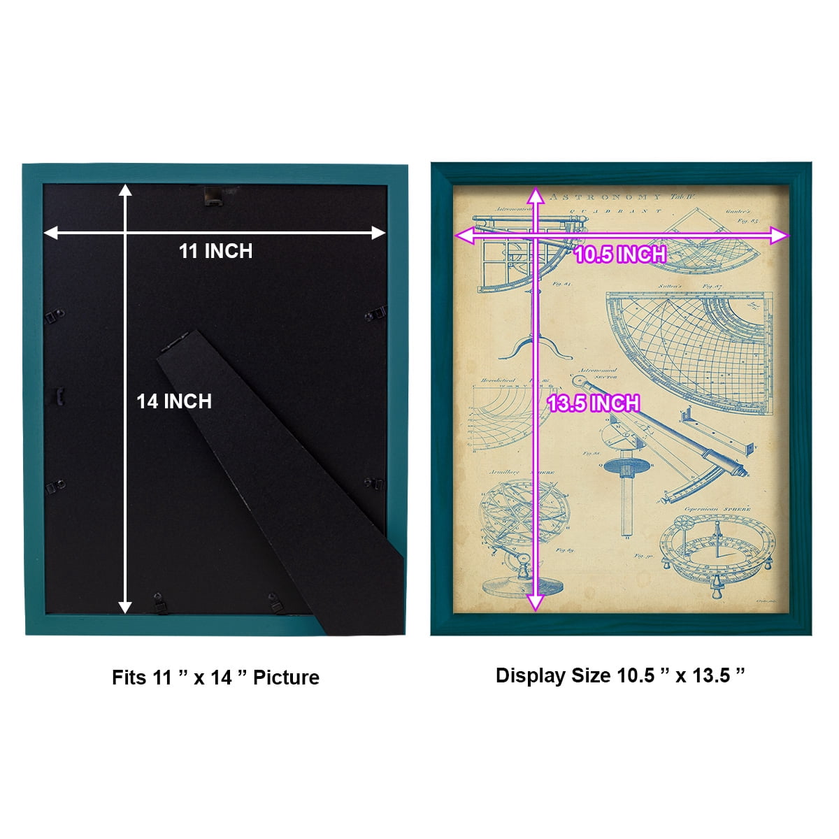 Vintage Astronomy I -Framed Print w/glass-Ocean Blue