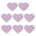 thumbnail image 1 of Uxcell 8 Pcs Parche Bordado en Forma de Corazón a Cuadros para Planchar, Aplicaciones para Coser en Chaquetas, Colección de Denim, Ropa, Vestidos, Sombreros, Jeans, Accesorio DIY, Púrpura Claro/Rosa, 1 of 6