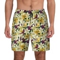 thumbnail image 2 of Picia Lilies Flowers pattern Mens Swim Trunks with Compression Liner Stretch Beach Shorts Quick Dry with Zipper Pockets No-Chafing Board Shorts-Medium, 2 of 9